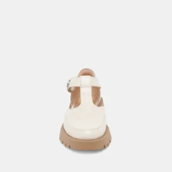 EMILIO FLATS CREAM CRINKLE PATENT LEATHER^Dolce Vita Hot