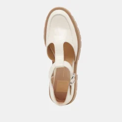 EMILIO FLATS CREAM CRINKLE PATENT LEATHER^Dolce Vita Hot