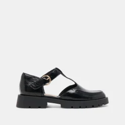 EMILIO FLATS MIDNIGHT CRINKLE PATENT LEATHER^Dolce Vita Best
