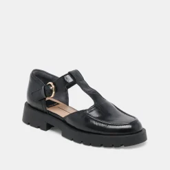 EMILIO FLATS MIDNIGHT CRINKLE PATENT LEATHER^Dolce Vita Best