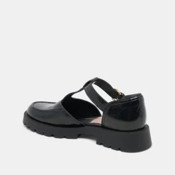 EMILIO FLATS MIDNIGHT CRINKLE PATENT LEATHER^Dolce Vita Best