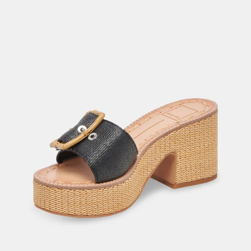 ERA HEELS ONYX RAFFIA^Dolce Vita Outlet