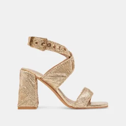 FINNY DECO HEELS GOLD WOVEN STELLA^Dolce Vita Clearance