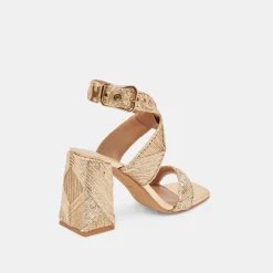FINNY DECO HEELS GOLD WOVEN STELLA^Dolce Vita Clearance