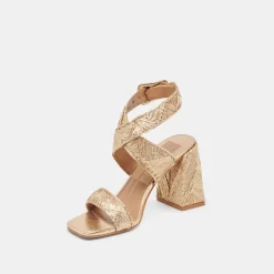 FINNY DECO HEELS GOLD WOVEN STELLA^Dolce Vita Clearance
