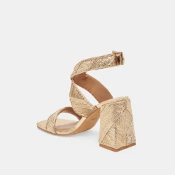 FINNY DECO HEELS GOLD WOVEN STELLA^Dolce Vita Clearance