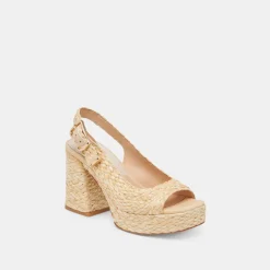 FLORES HEELS NATURAL RAFFIA^Dolce Vita Outlet