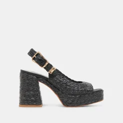 FLORES HEELS ONYX RAFFIA^Dolce Vita Fashion