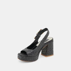 FLORES HEELS ONYX RAFFIA^Dolce Vita Fashion