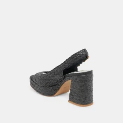 FLORES HEELS ONYX RAFFIA^Dolce Vita Fashion