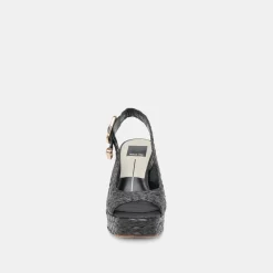 FLORES HEELS ONYX RAFFIA^Dolce Vita Fashion