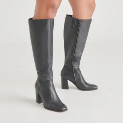 FYNN WIDE CALF BOOTS ONYX LEATHER^Dolce Vita Fashion