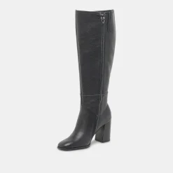 FYNN WIDE CALF BOOTS ONYX LEATHER^Dolce Vita Fashion