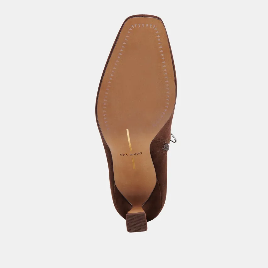 GLAMOR WIDE CALF BOOTS DK BROWN STELLA SUEDE^Dolce Vita Sale