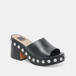 GLORI HEELS BLACK LEATHER^Dolce Vita Best