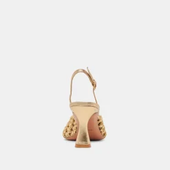 GLORIA HEELS GOLD WOVEN^Dolce Vita Online