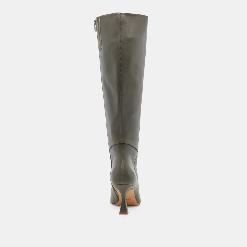 GYRA BOOTS DARK OLIVE LEATHER^Dolce Vita Clearance