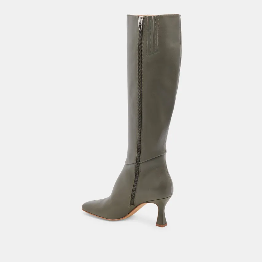 GYRA BOOTS DARK OLIVE LEATHER^Dolce Vita Clearance