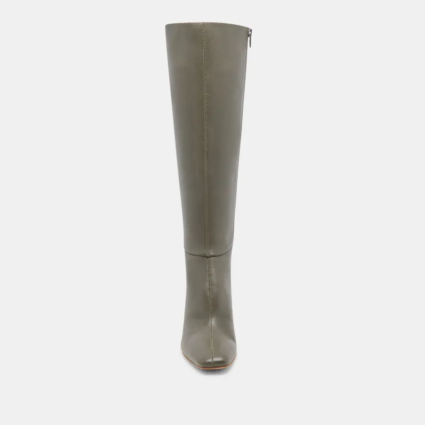 GYRA BOOTS DARK OLIVE LEATHER^Dolce Vita Clearance