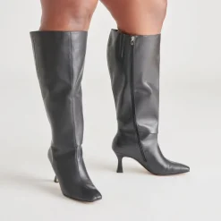 GYRA EXTRA WIDE CALF BOOTS BLACK LEATHER^Dolce Vita Fashion