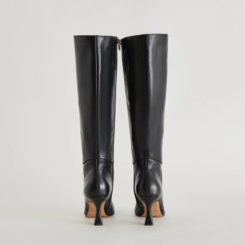 GYRA EXTRA WIDE CALF BOOTS BLACK LEATHER^Dolce Vita Fashion