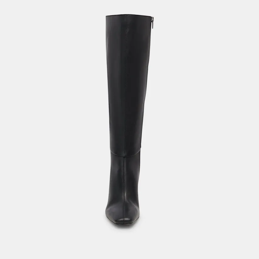 GYRA EXTRA WIDE CALF BOOTS BLACK LEATHER^Dolce Vita Fashion