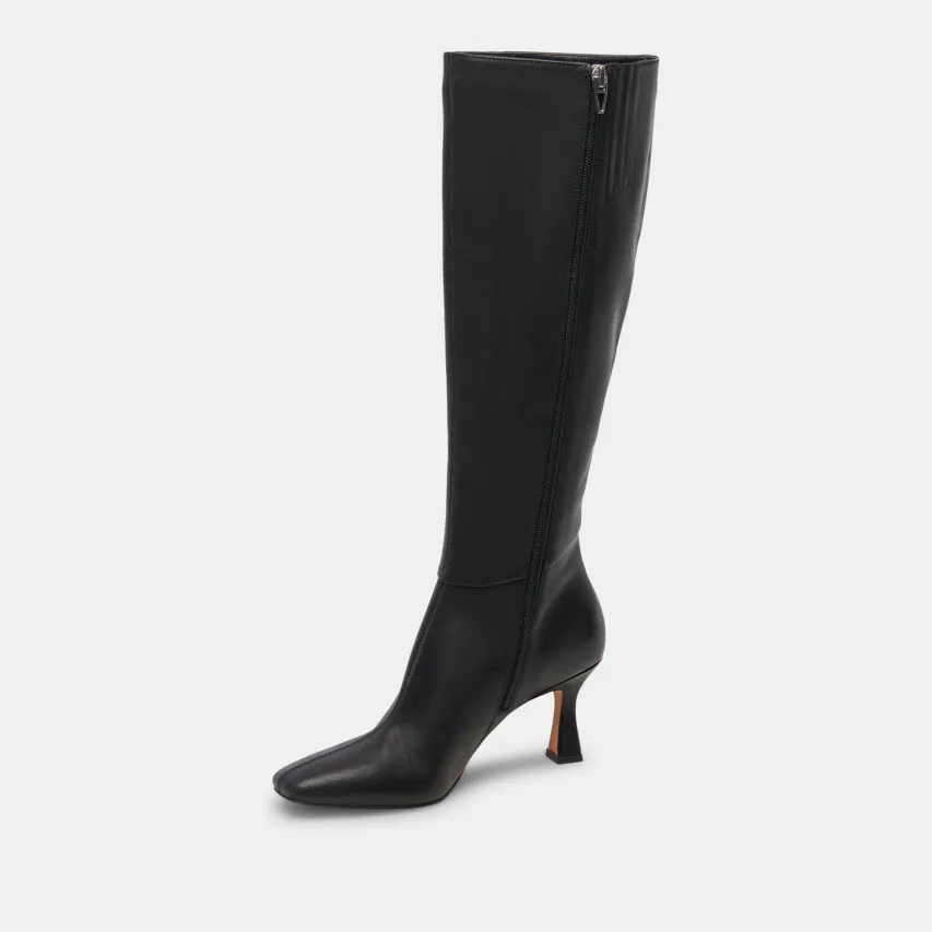 GYRA EXTRA WIDE CALF BOOTS BLACK LEATHER^Dolce Vita Fashion
