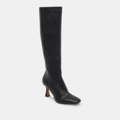GYRA EXTRA WIDE CALF BOOTS BLACK LEATHER^Dolce Vita Fashion