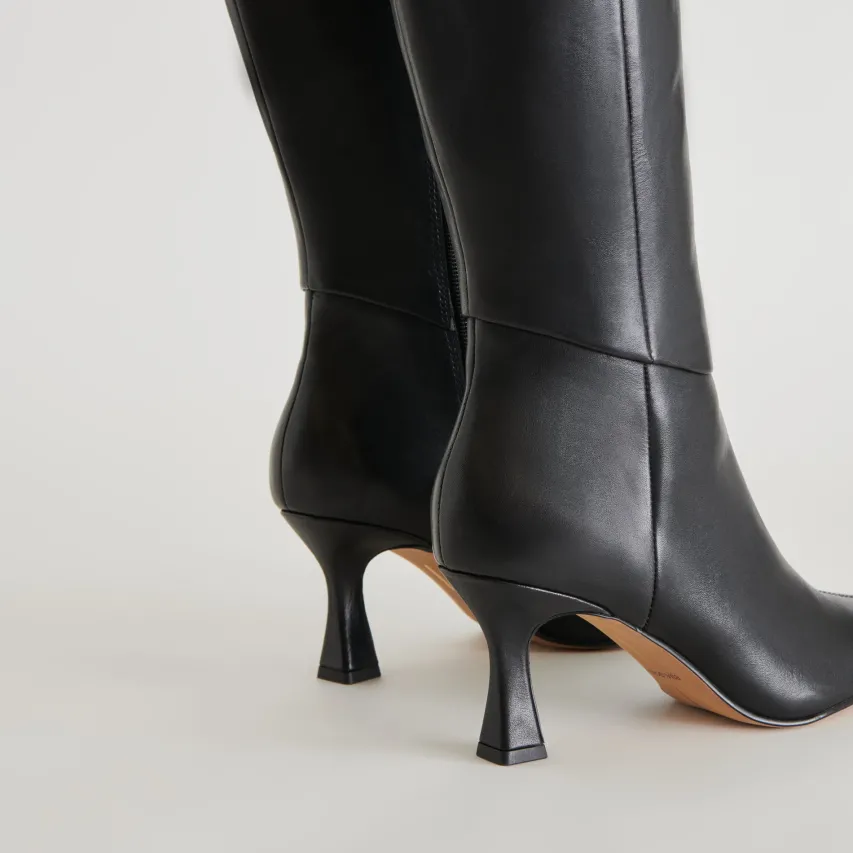 GYRA EXTRA WIDE CALF BOOTS BLACK LEATHER^Dolce Vita Fashion