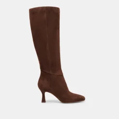 GYRA EXTRA WIDE CALF BOOTS DK BROWN SUEDE^Dolce Vita Fashion