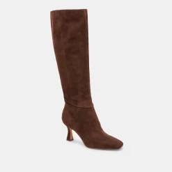 GYRA EXTRA WIDE CALF BOOTS DK BROWN SUEDE^Dolce Vita Fashion