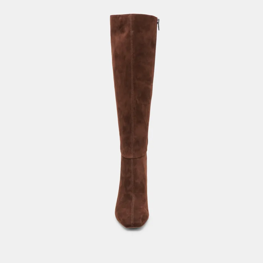 GYRA EXTRA WIDE CALF BOOTS DK BROWN SUEDE^Dolce Vita Fashion