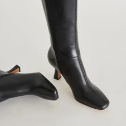 GYRA WIDE CALF BOOTS BLACK LEATHER^Dolce Vita Outlet