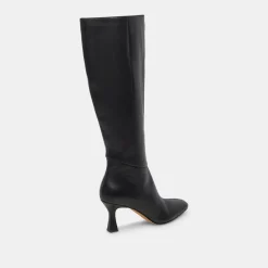 GYRA WIDE CALF BOOTS BLACK LEATHER^Dolce Vita Outlet