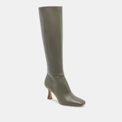 GYRA WIDE CALF BOOTS DARK OLIVE LEATHER^Dolce Vita Sale