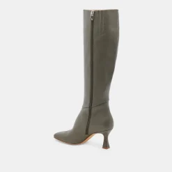 GYRA WIDE CALF BOOTS DARK OLIVE LEATHER^Dolce Vita Sale