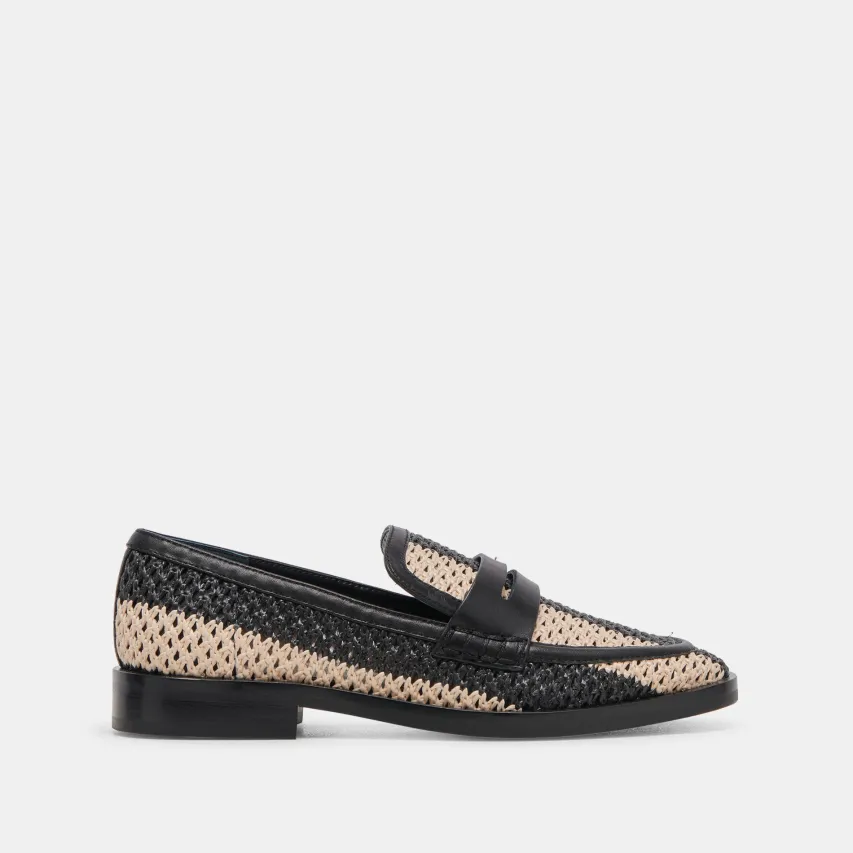 HALLEY FLATS BLACK MULTI RAFFIA^Dolce Vita Discount