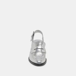 HARDI HEELS SILVER DISTRESSED LEATHER^Dolce Vita Fashion