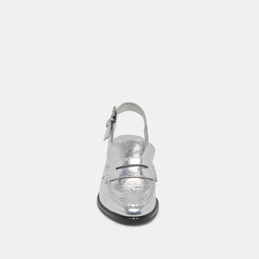 HARDI HEELS SILVER DISTRESSED LEATHER^Dolce Vita Fashion