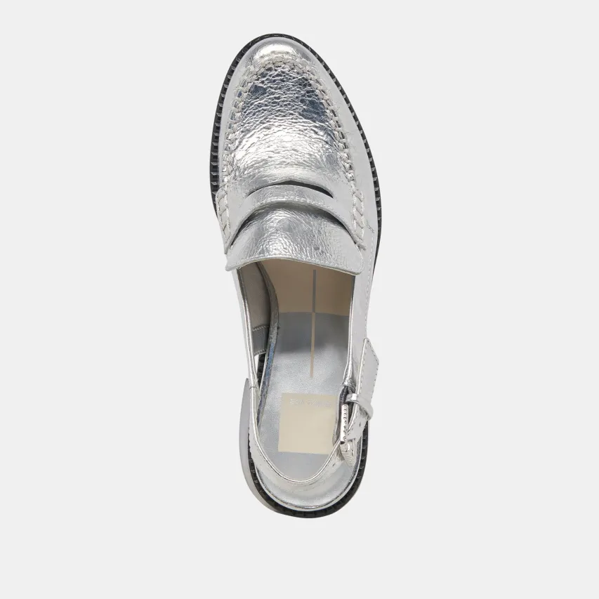 HARDI HEELS SILVER DISTRESSED LEATHER^Dolce Vita Fashion
