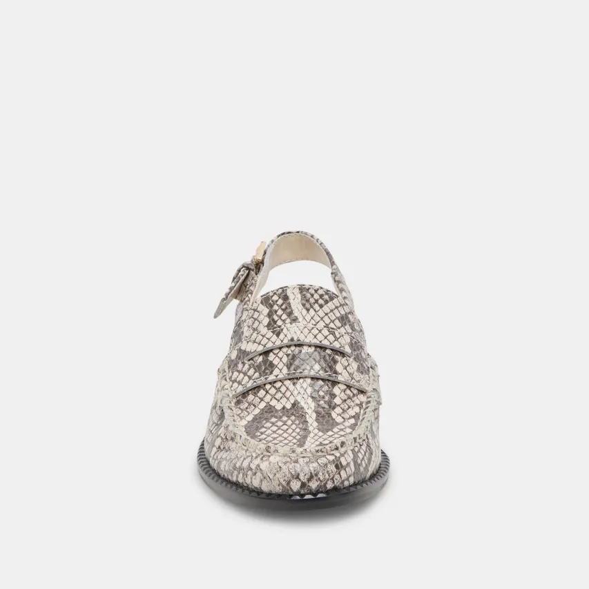 HARDI LOAFERS BLACK WHITE EMBOSSED SNAKE^Dolce Vita New