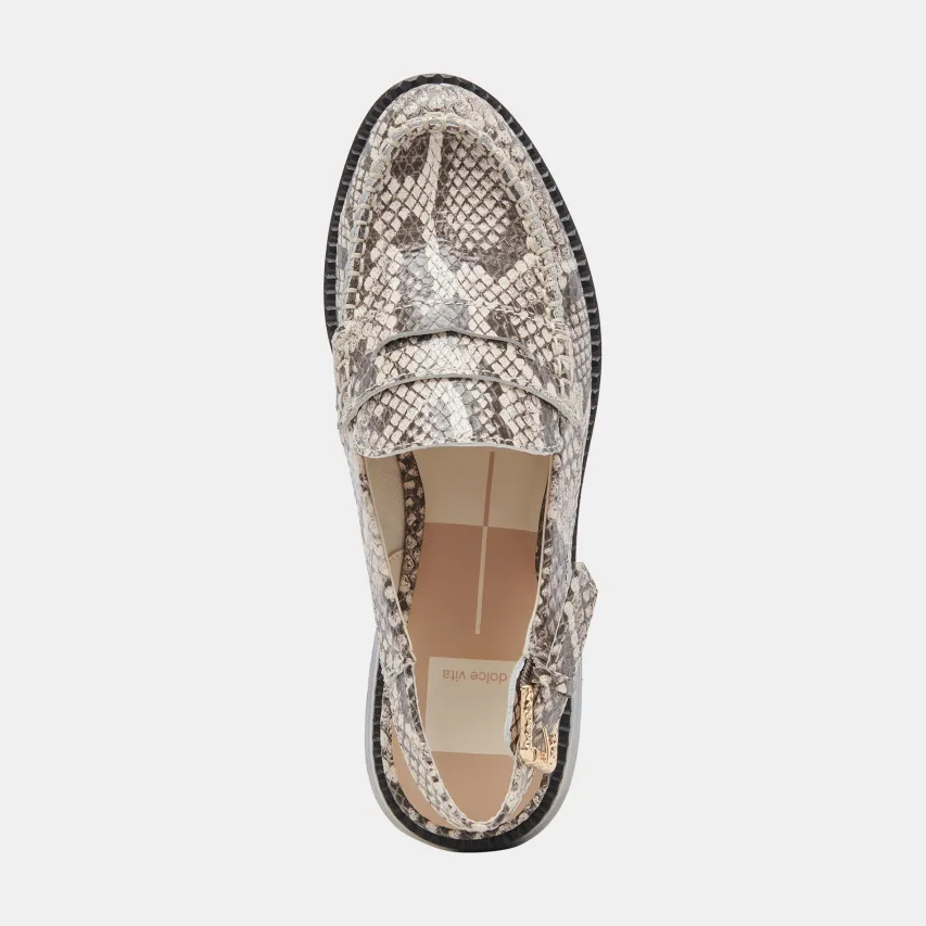 HARDI LOAFERS BLACK WHITE EMBOSSED SNAKE^Dolce Vita New