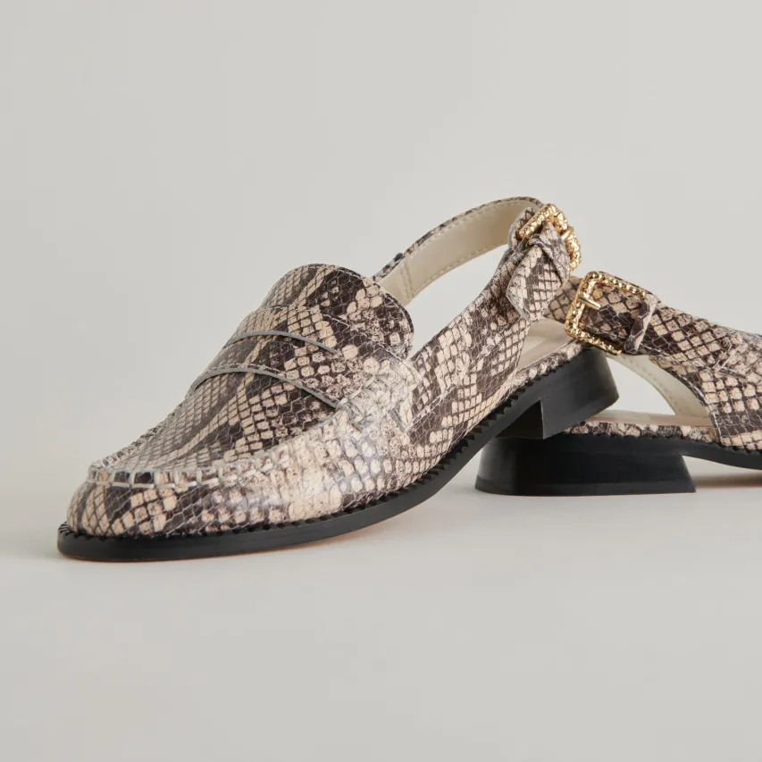 HARDI LOAFERS BLACK WHITE EMBOSSED SNAKE^Dolce Vita New
