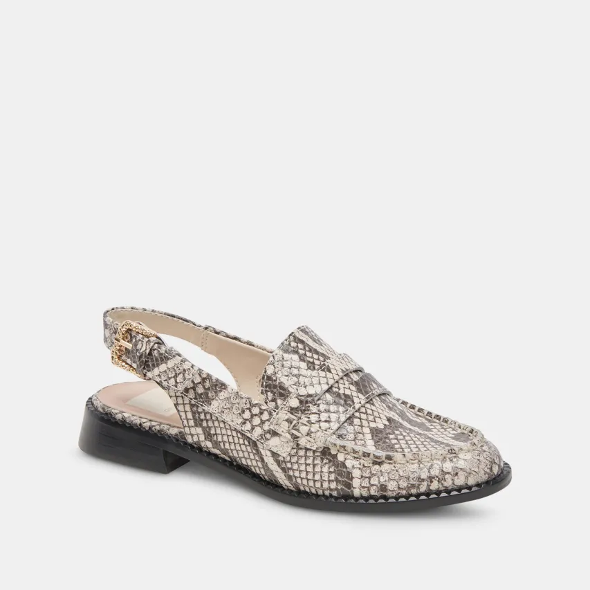 HARDI LOAFERS BLACK WHITE EMBOSSED SNAKE^Dolce Vita New
