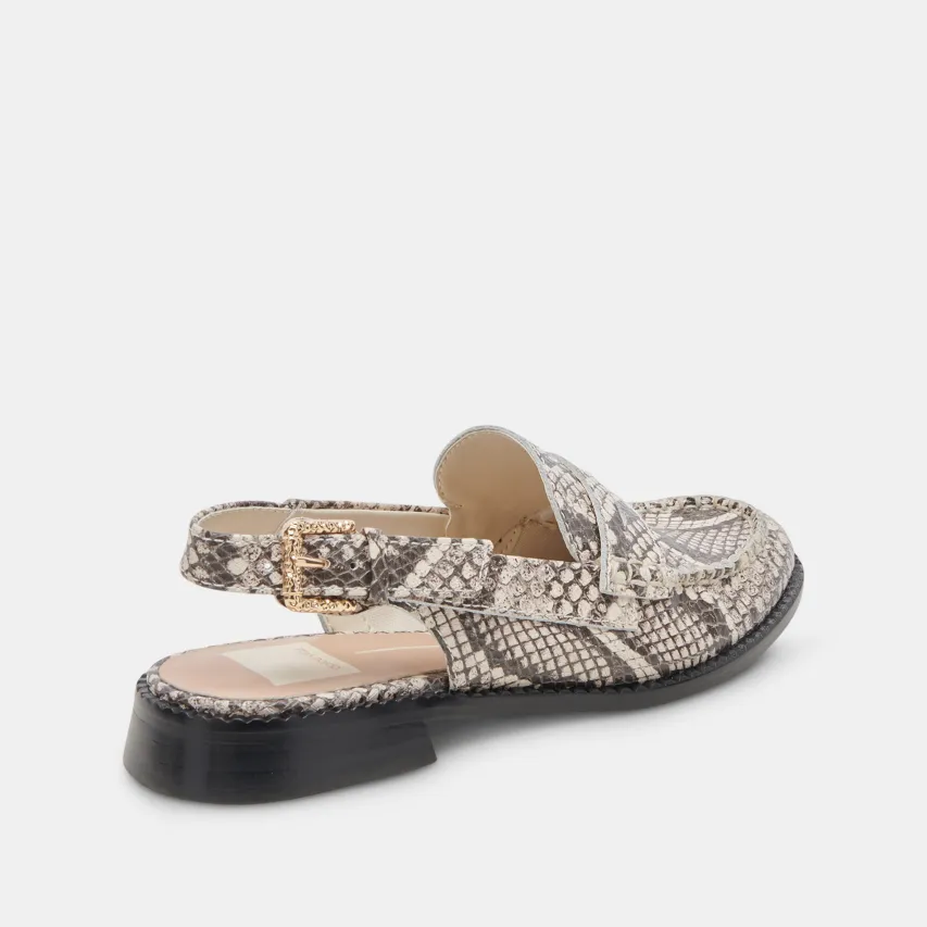 HARDI LOAFERS BLACK WHITE EMBOSSED SNAKE^Dolce Vita New