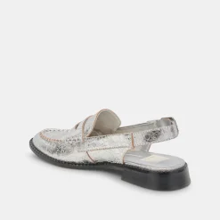 HARDI LOAFERS SILVER CRACKLED LEATHER^Dolce Vita Clearance