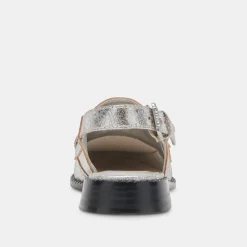 HARDI LOAFERS SILVER CRACKLED LEATHER^Dolce Vita Clearance