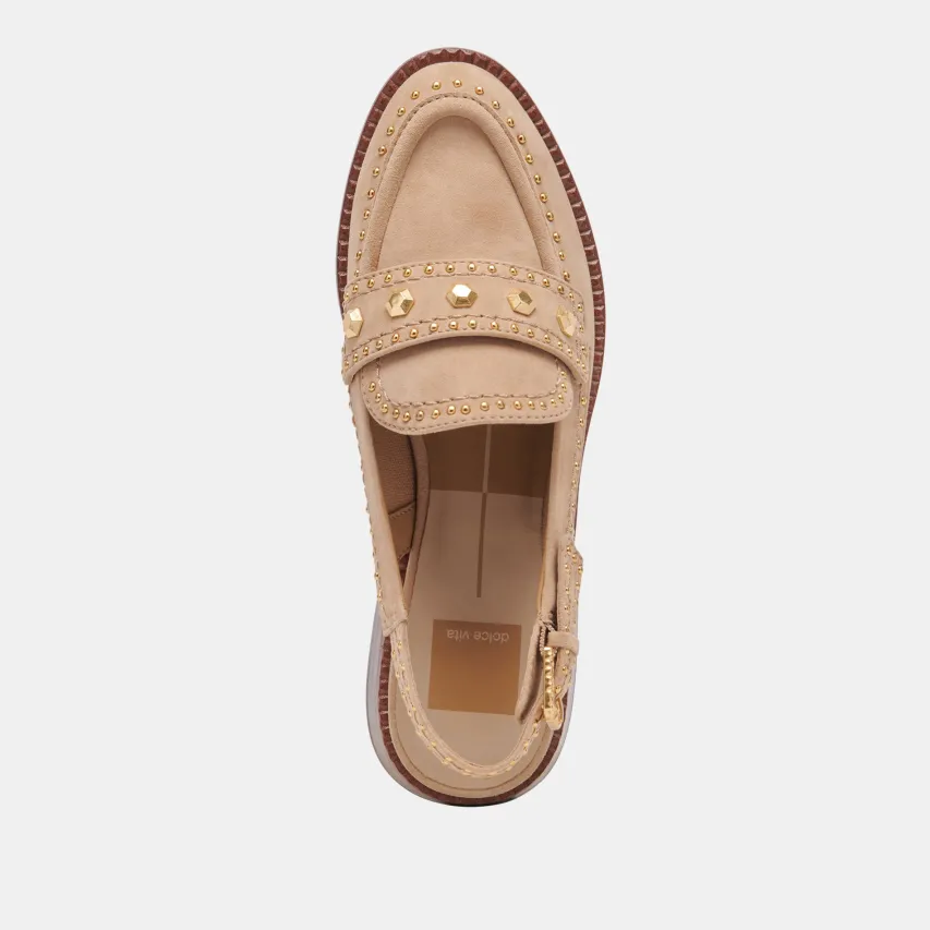 HARDI STUD LOAFERS CAMEL SUEDE^Dolce Vita New