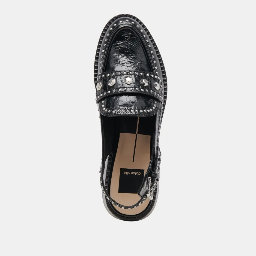 HARDI STUD LOAFERS MIDNIGHT CRINKLE PATENT^Dolce Vita Outlet