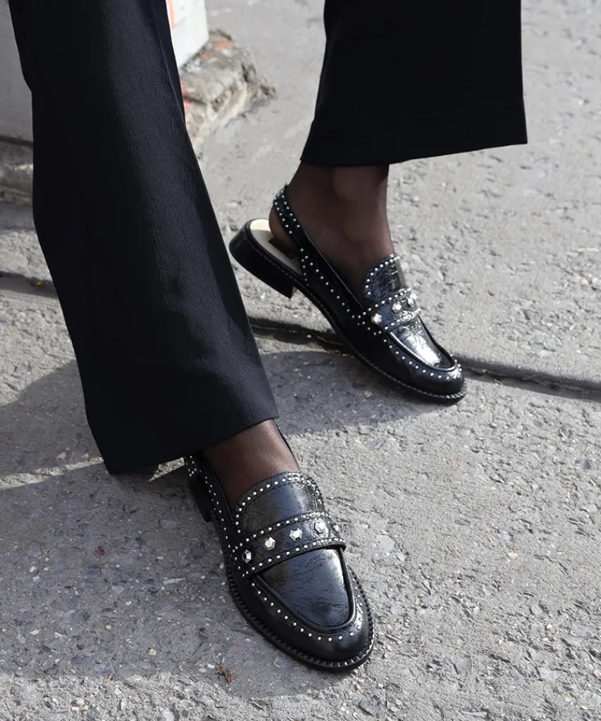 HARDI STUD LOAFERS MIDNIGHT CRINKLE PATENT^Dolce Vita Outlet
